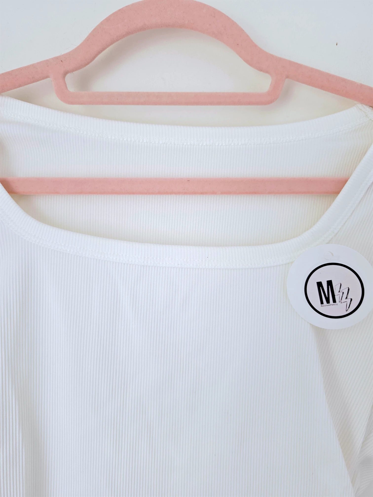 T-shirt blanc côtelé