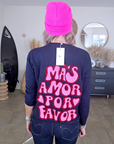 Pull bleu marine à inscriptions - 𝐌𝐚𝐫𝐢𝐧𝐚𝟒𝟒𝐟𝐚𝐦𝐢𝐥𝐲
