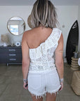 Short en jean beige
