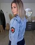 Veste en jean endlessy avec écussons