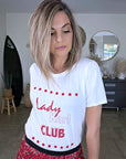T-shirt blanc à inscriptions rouges - 𝐌𝐚𝐫𝐢𝐧𝐚𝟒𝟒𝐟𝐚𝐦𝐢𝐥𝐲