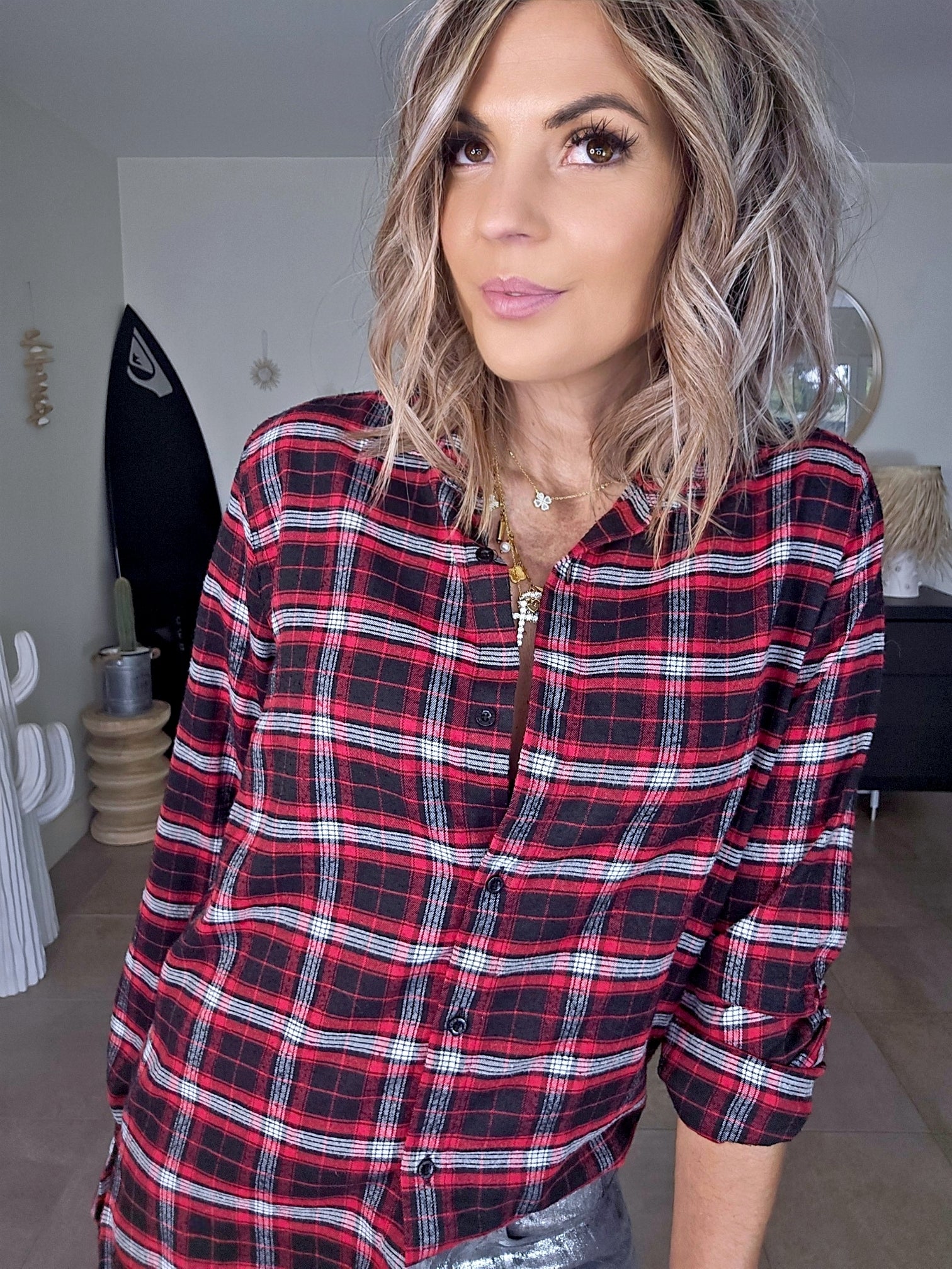 Chemise tunique à inscriptions au dos - 𝐌𝐚𝐫𝐢𝐧𝐚𝟒𝟒𝐟𝐚𝐦𝐢𝐥𝐲