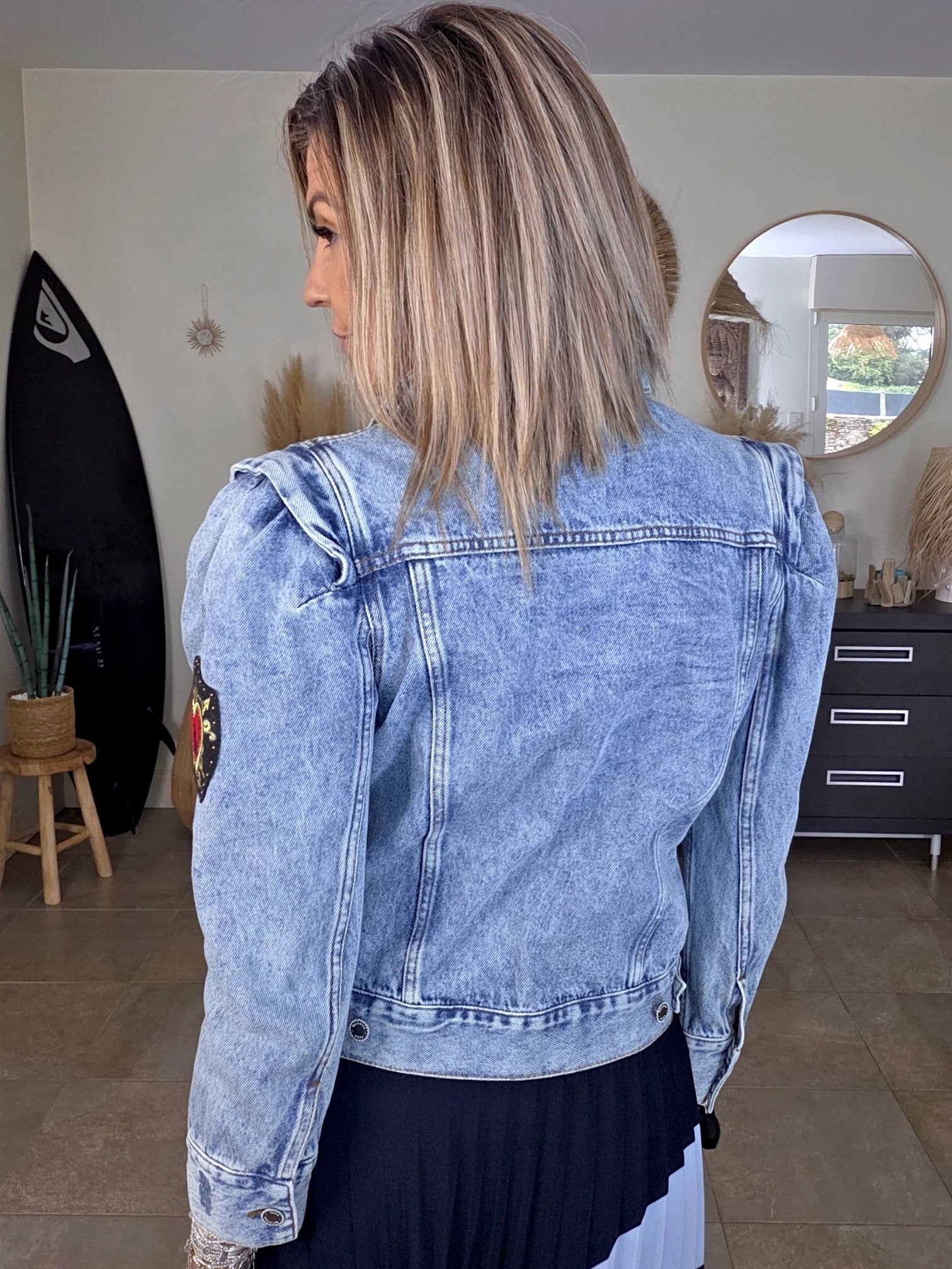 Veste en jean endlessy avec écussons