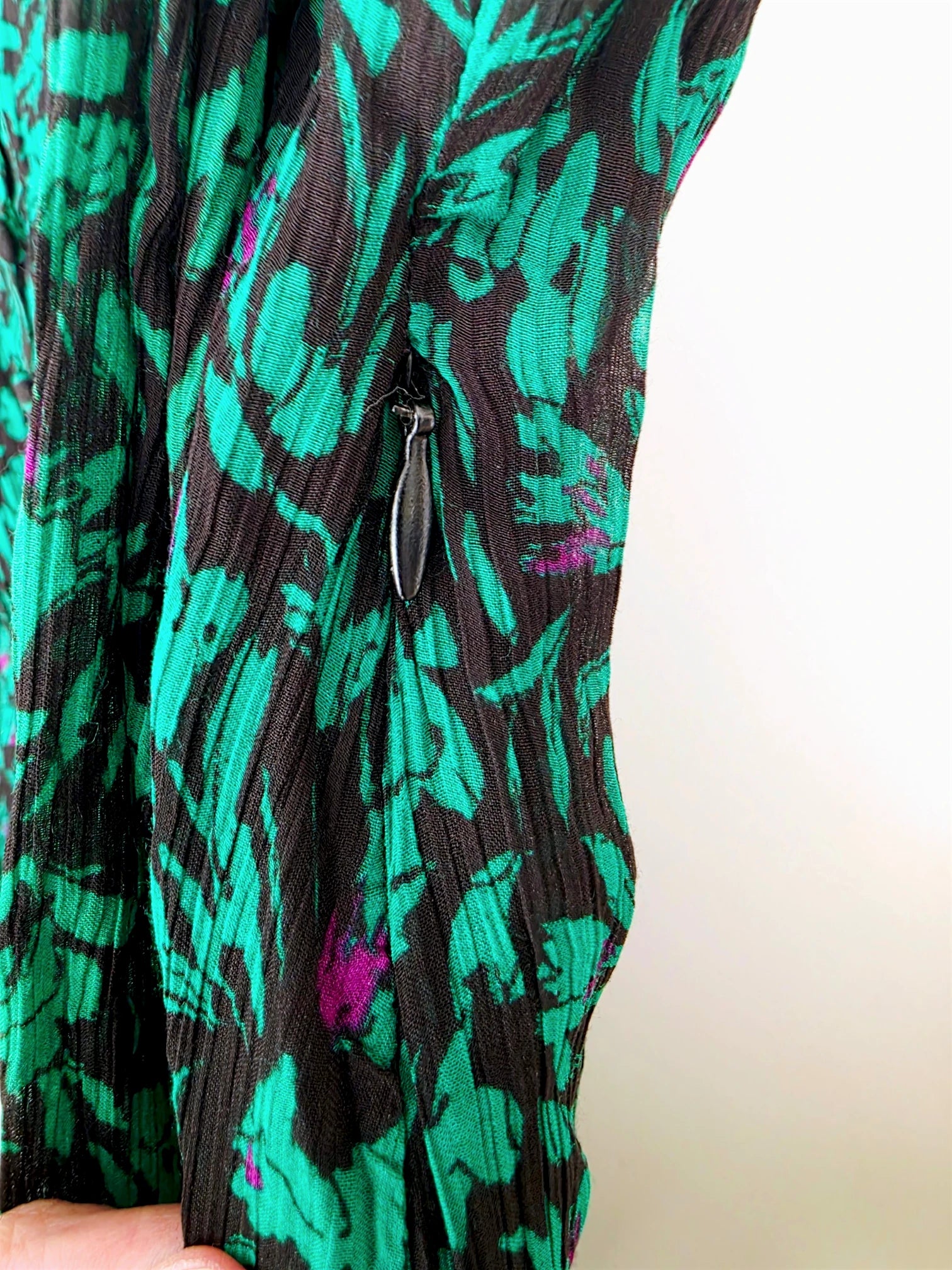 Robe Verte à imprimé noir