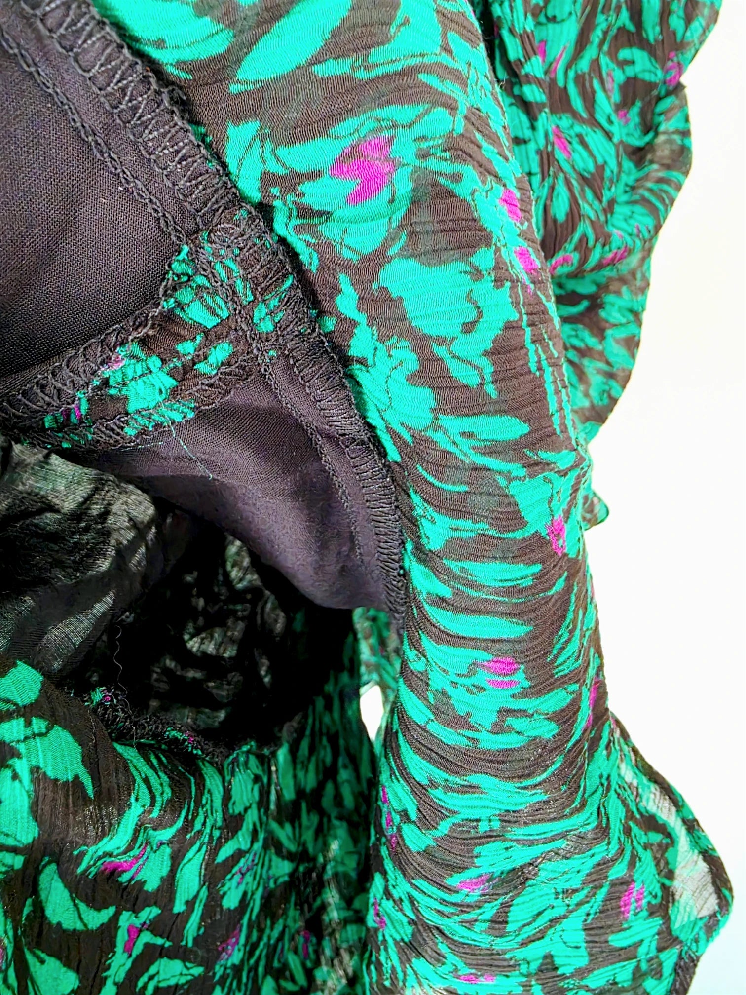 Robe Verte à imprimé noir