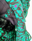Robe Verte à imprimé noir