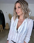 Chemise en dentelle blanc cassé