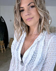 Chemise en dentelle blanc cassé