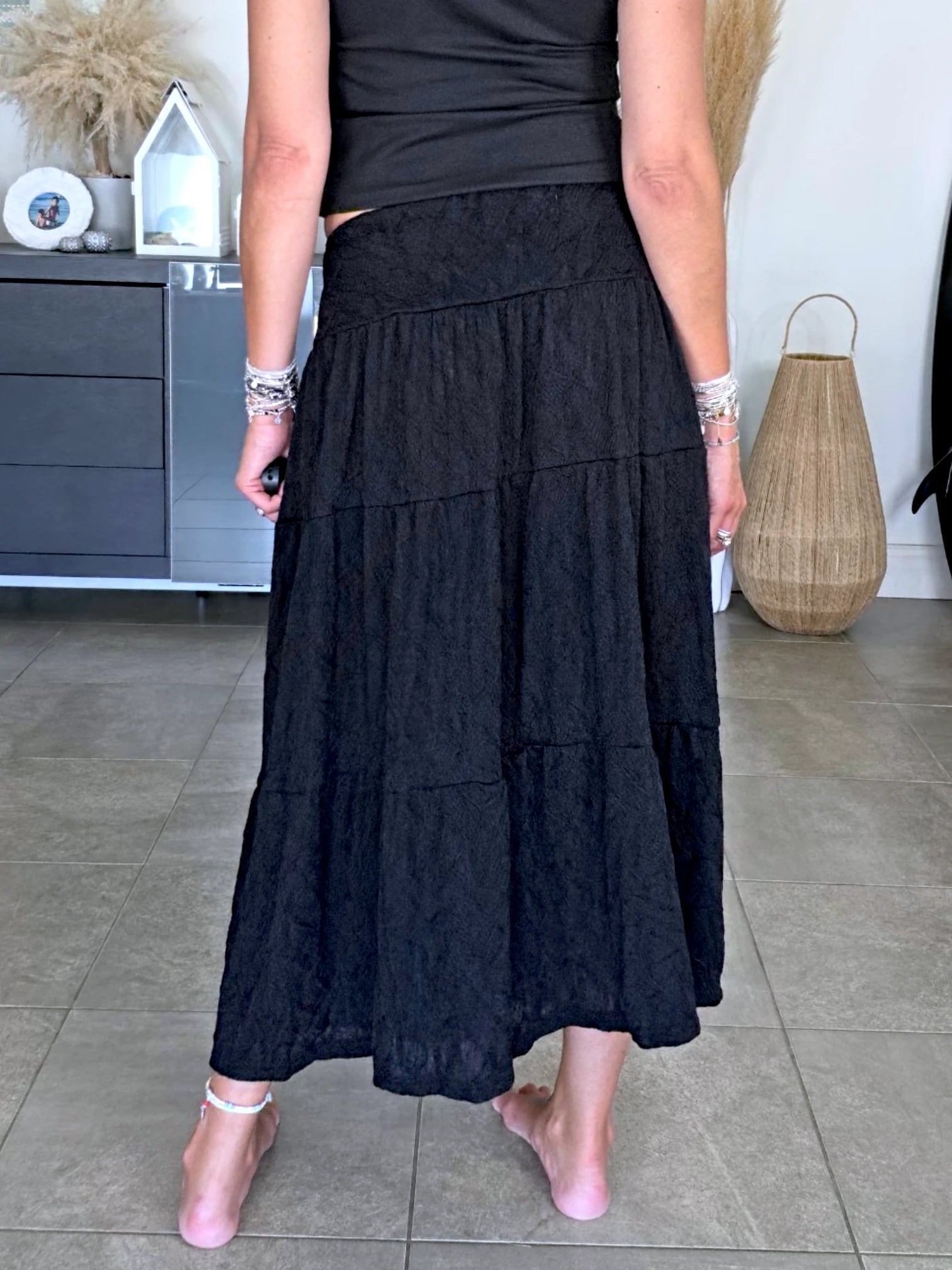 Jupe noire bohémienne