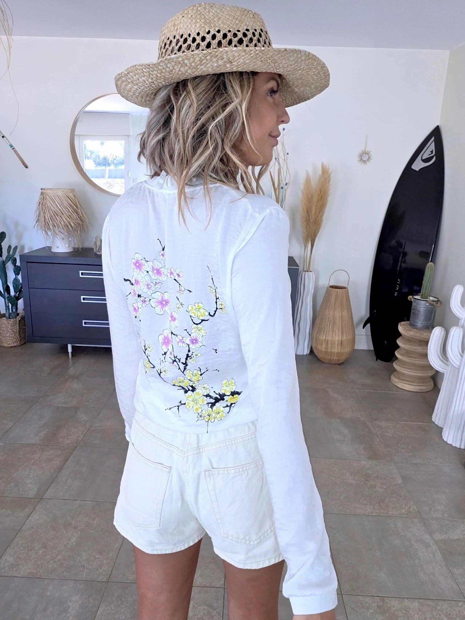 Short écru en jean