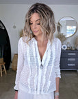 Chemise en dentelle blanc cassé