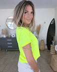 T-shirt jaune fluo avec élasthanne