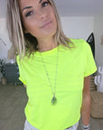 T-shirt jaune fluo avec élasthanne