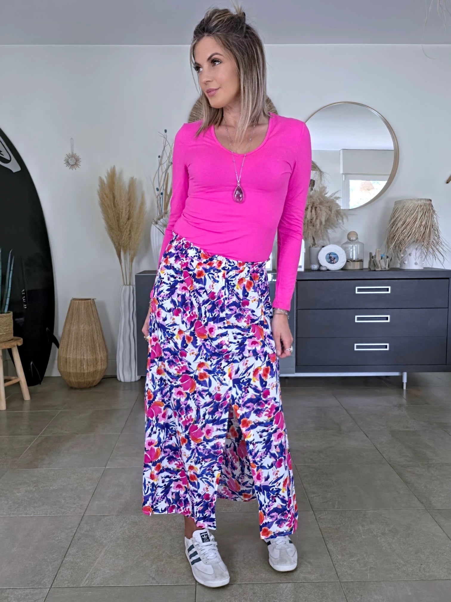 Jupe blanche à imprimé - 𝐌𝐚𝐫𝐢𝐧𝐚𝟒𝟒𝐟𝐚𝐦𝐢𝐥𝐲