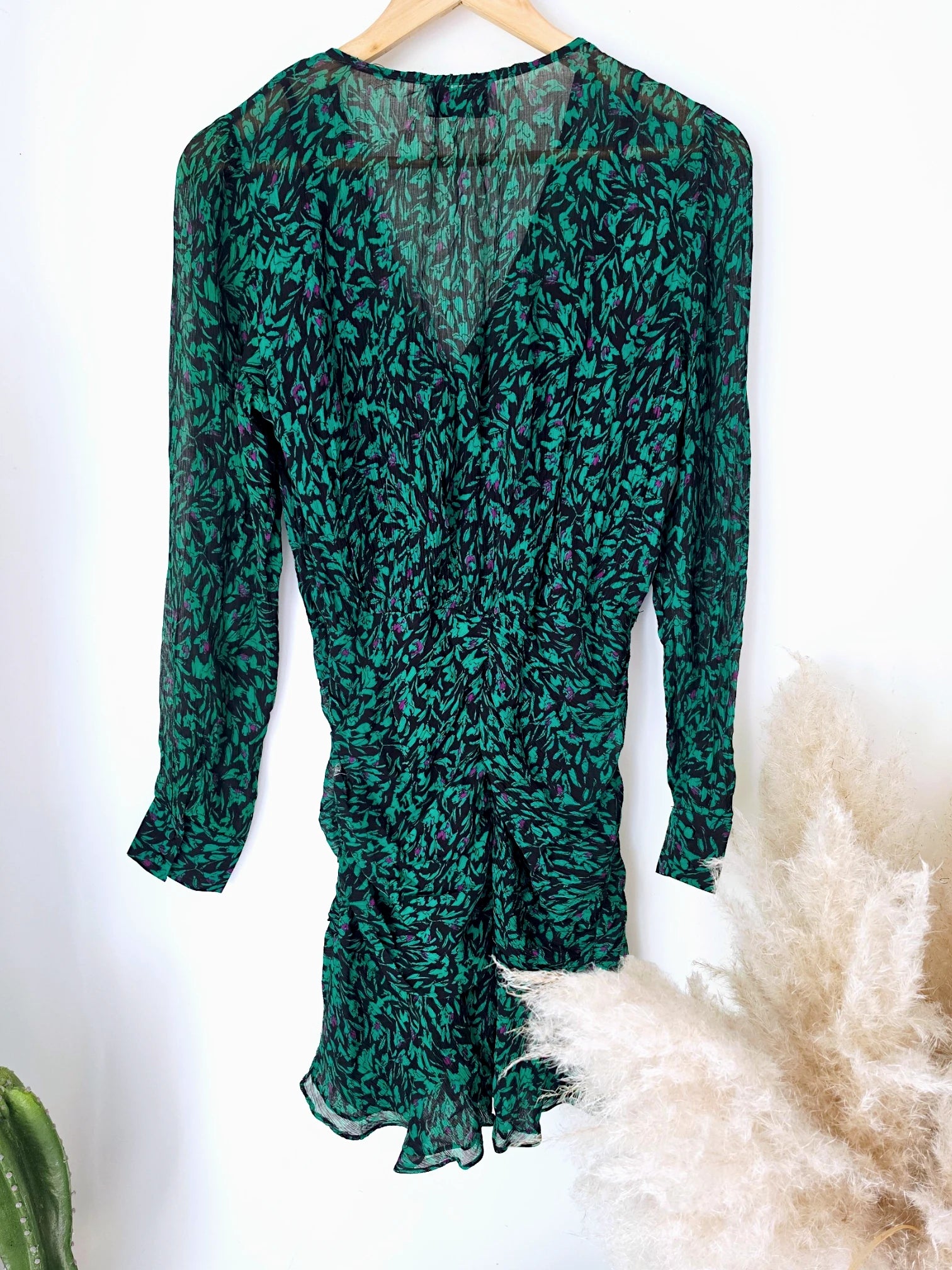 Robe Verte à imprimé noir