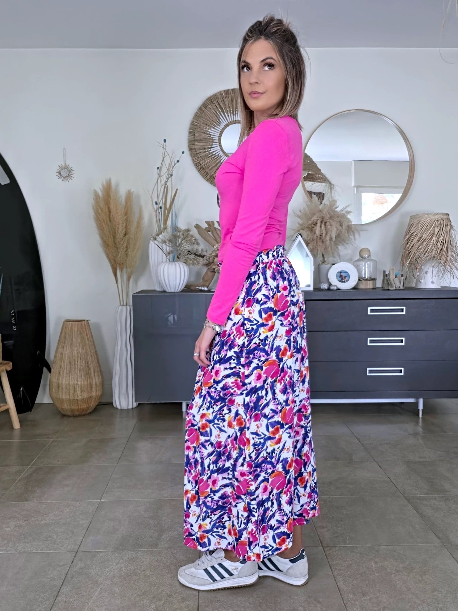 Jupe blanche à imprimé - 𝐌𝐚𝐫𝐢𝐧𝐚𝟒𝟒𝐟𝐚𝐦𝐢𝐥𝐲