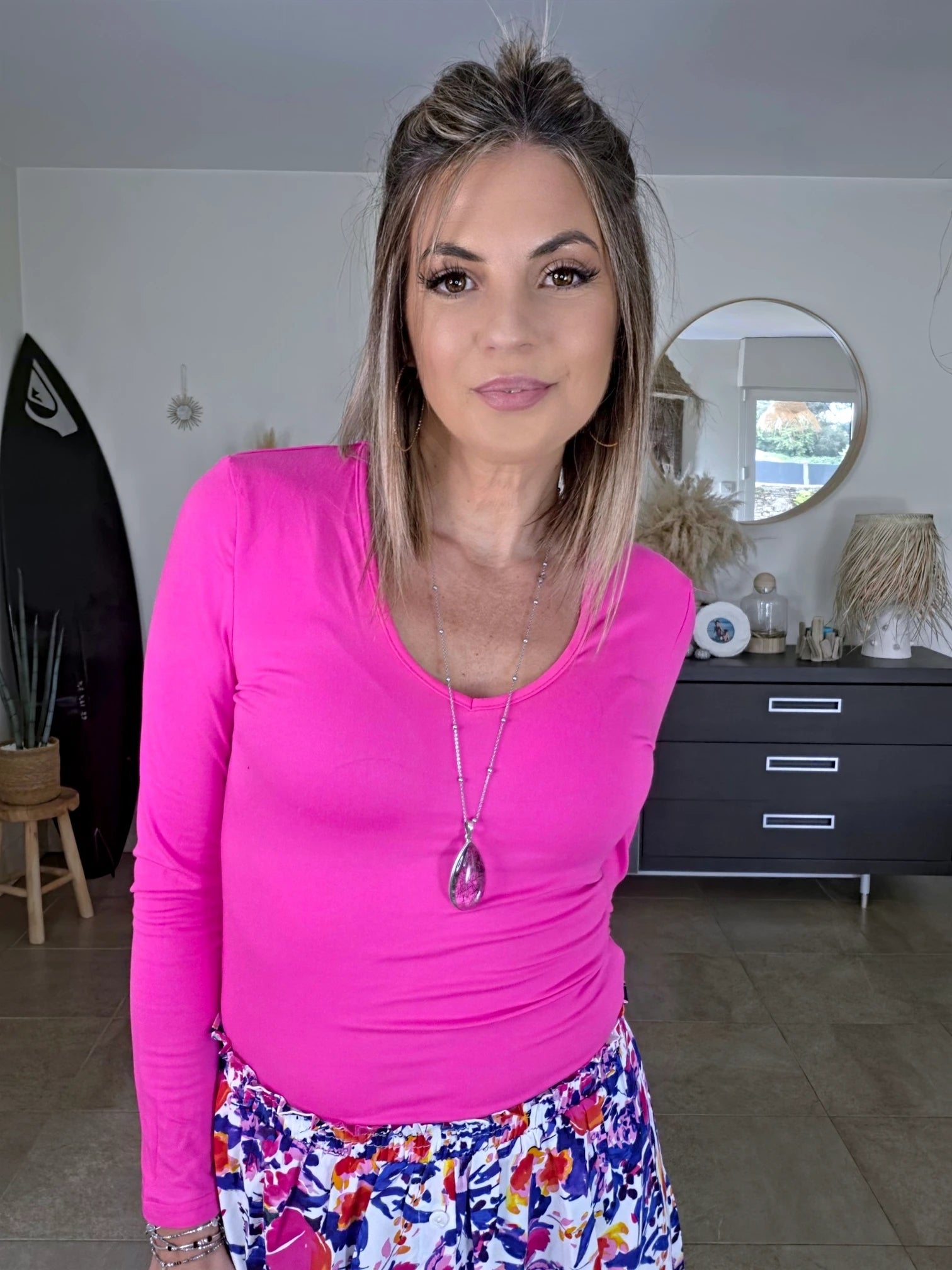 T-shirt en lycra rose fuchsia - 𝐌𝐚𝐫𝐢𝐧𝐚𝟒𝟒𝐟𝐚𝐦𝐢𝐥𝐲