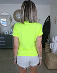 T-shirt jaune fluo avec élasthanne