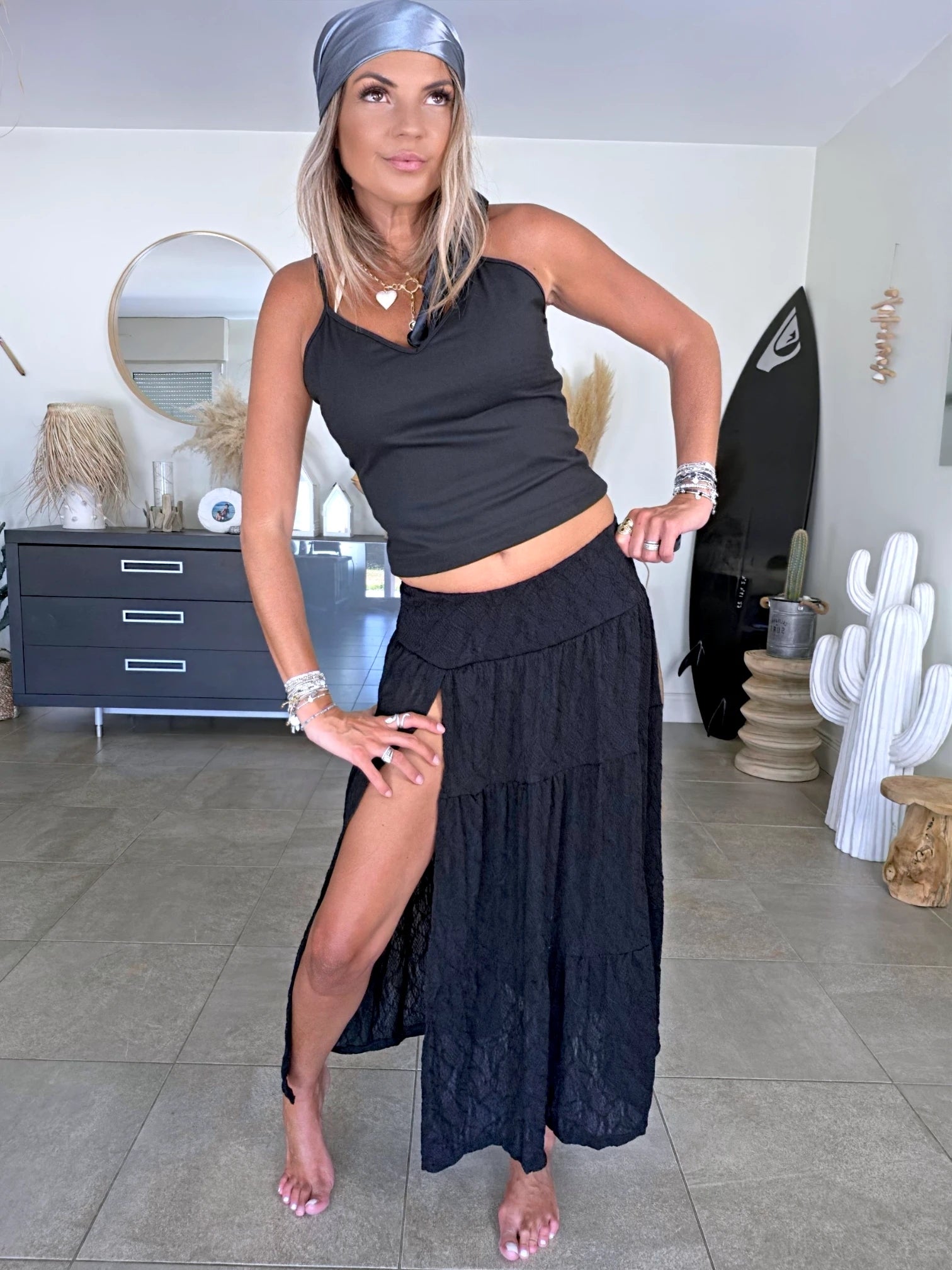 Jupe noire bohémienne