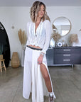 Chemise en dentelle blanc cassé