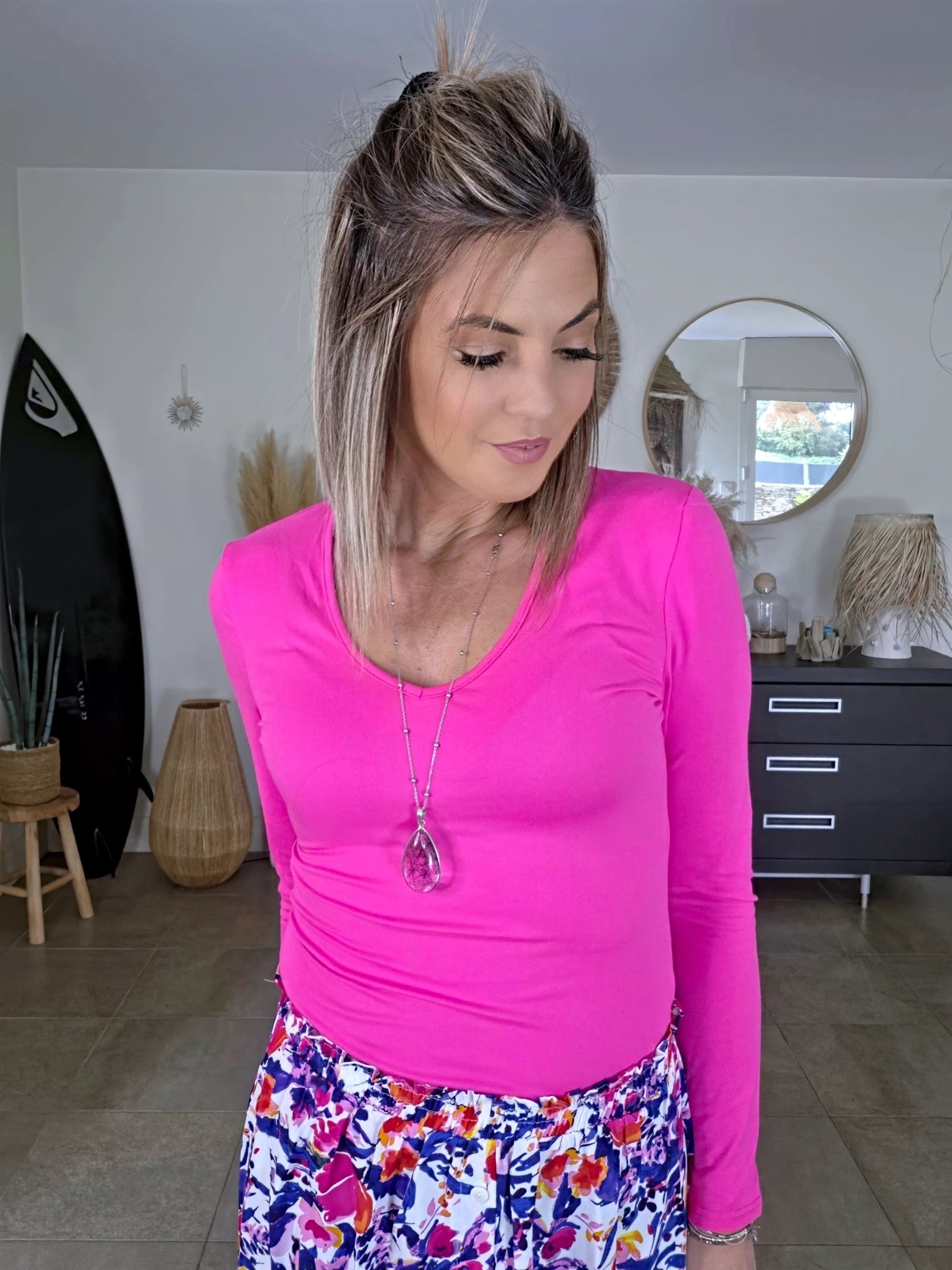 T-shirt en lycra rose fuchsia - 𝐌𝐚𝐫𝐢𝐧𝐚𝟒𝟒𝐟𝐚𝐦𝐢𝐥𝐲