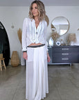 Chemise en dentelle blanc cassé
