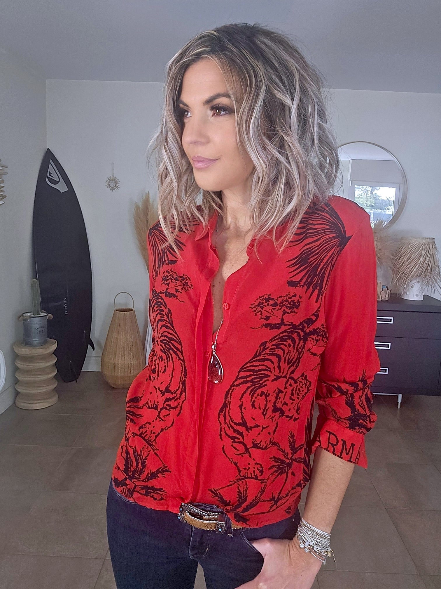 Chemise rock rouge vif - 𝐌𝐚𝐫𝐢𝐧𝐚𝟒𝟒𝐟𝐚𝐦𝐢𝐥𝐲