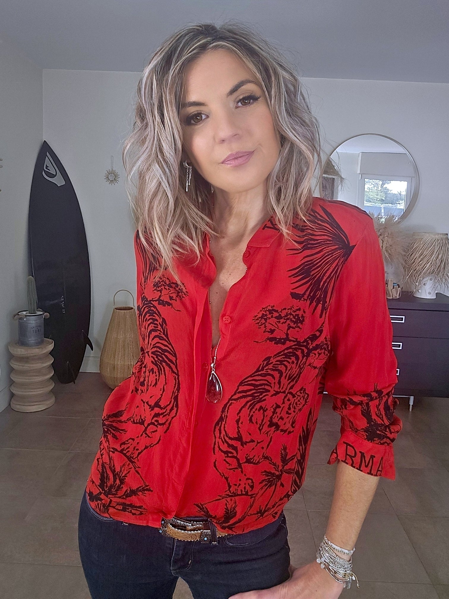 Chemise rock rouge vif - 𝐌𝐚𝐫𝐢𝐧𝐚𝟒𝟒𝐟𝐚𝐦𝐢𝐥𝐲