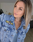 Veste en jean endlessy avec écussons