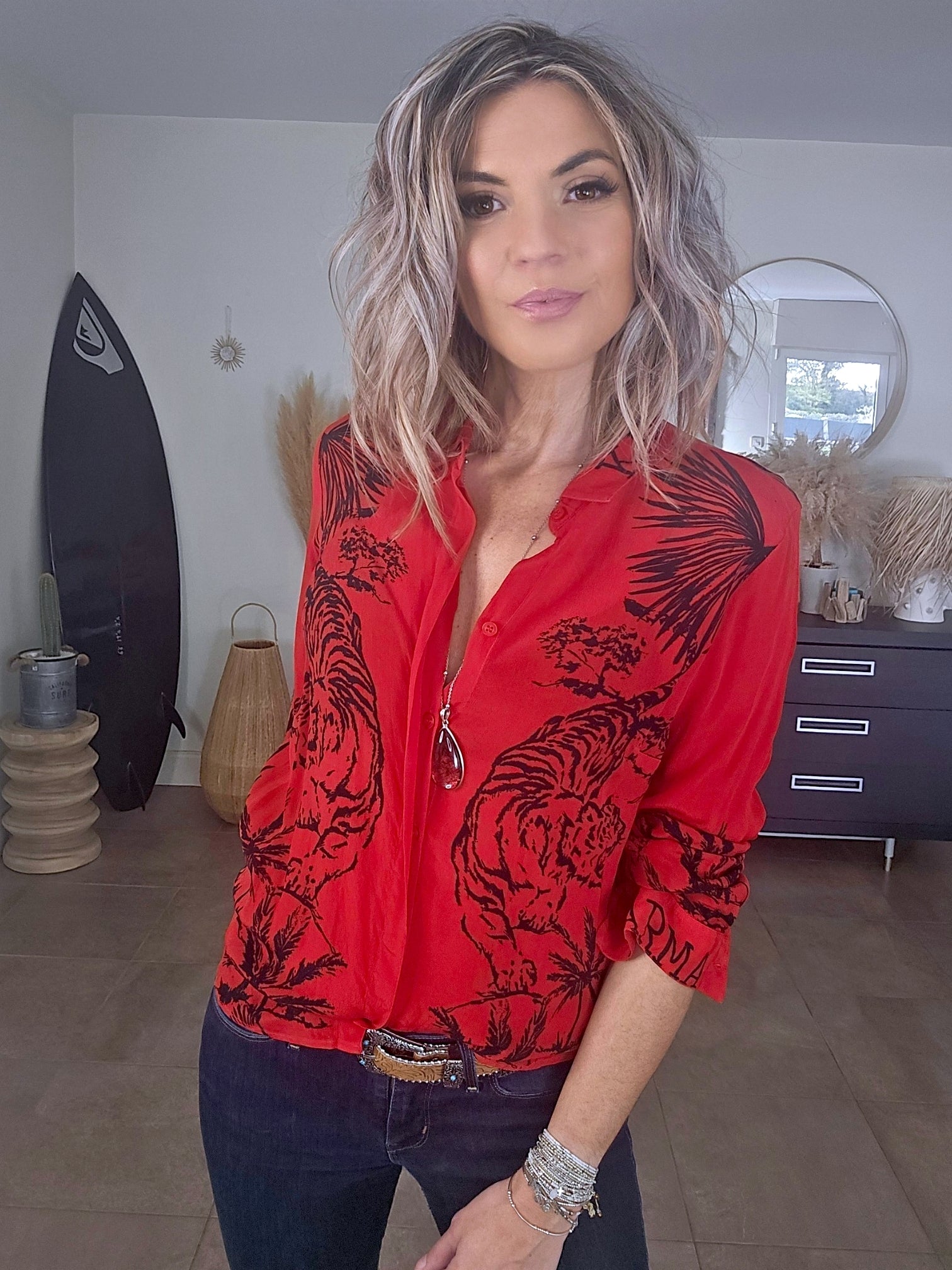 Chemise rock rouge vif - 𝐌𝐚𝐫𝐢𝐧𝐚𝟒𝟒𝐟𝐚𝐦𝐢𝐥𝐲