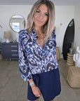 Chemise tie and dye bleu marine
