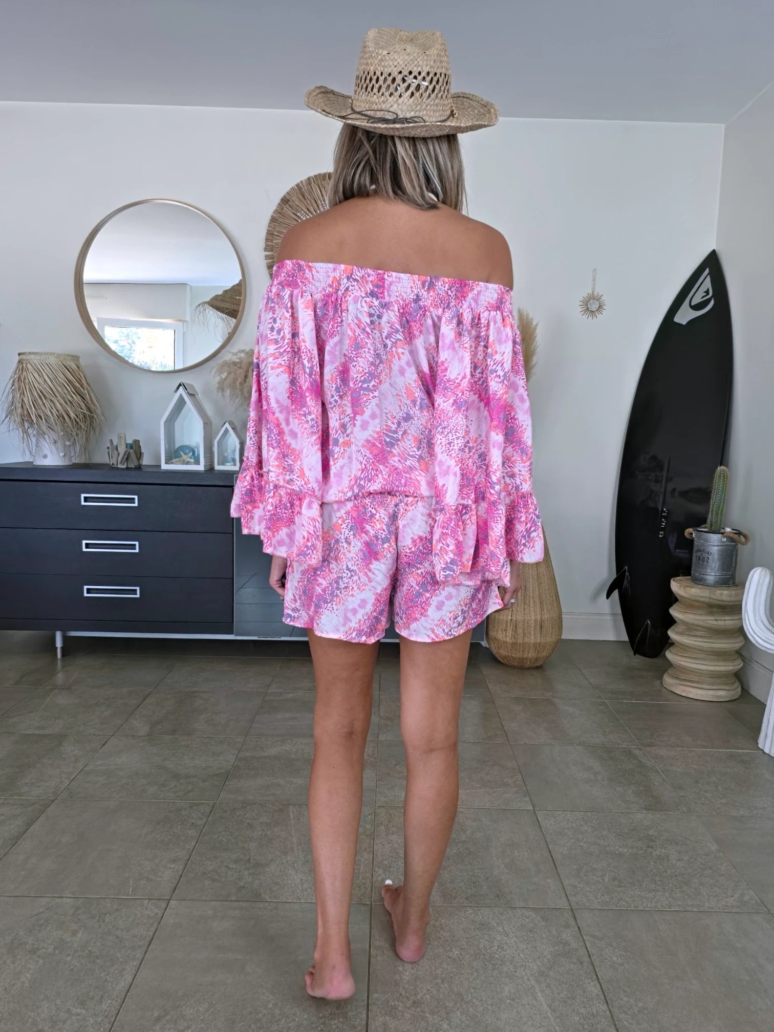 Ensemble rose fuchsia haut + short