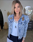 Veste en jean endlessy avec écussons