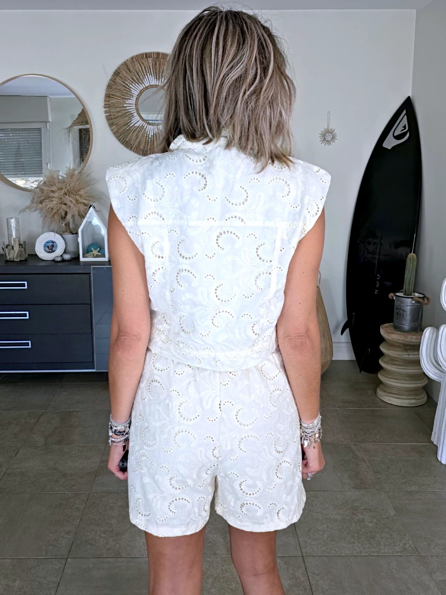 Ensemble écru veste + short