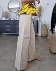 Pantalon cargo à jambe large