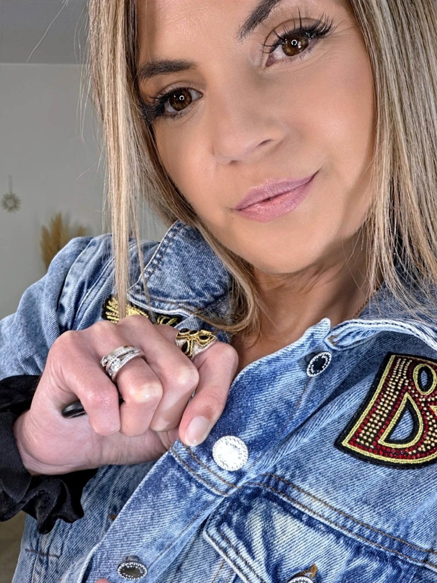 Veste en jean endlessy avec écussons