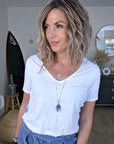 T-shirt blanc bi-matière - 𝐌𝐚𝐫𝐢𝐧𝐚𝟒𝟒𝐟𝐚𝐦𝐢𝐥𝐲