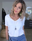 T-shirt blanc bi-matière - 𝐌𝐚𝐫𝐢𝐧𝐚𝟒𝟒𝐟𝐚𝐦𝐢𝐥𝐲