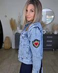 Veste en jean endlessy avec écussons