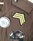 Blouson kaki à esprit militaire