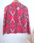Chemise rouge délavé à imprimé bandana