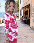 Veste blanche à imprimé flower rouge - 𝐌𝐚𝐫𝐢𝐧𝐚𝟒𝟒𝐟𝐚𝐦𝐢𝐥𝐲