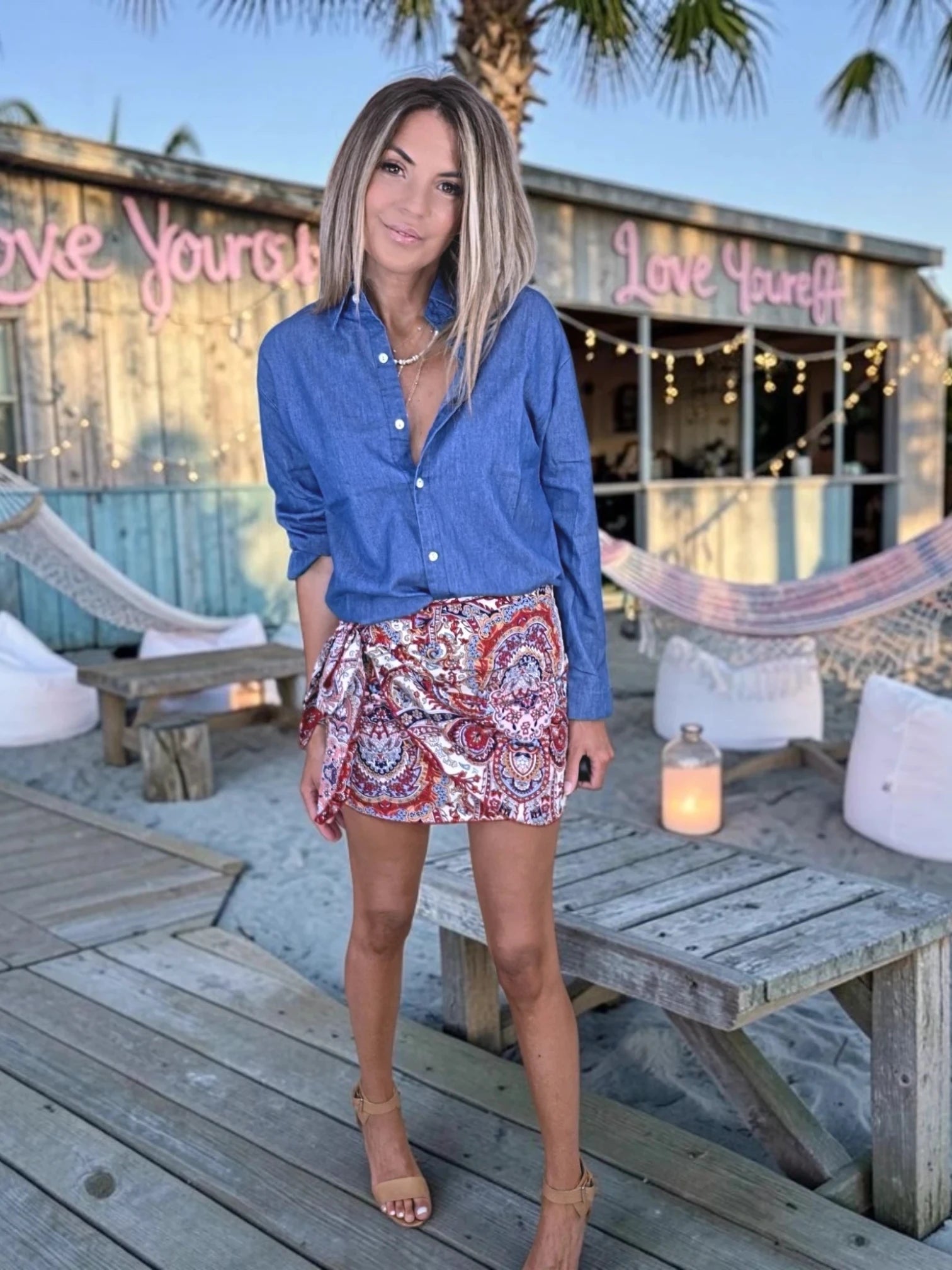 Chemise bleue amour