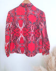 Chemise rouge délavé à imprimé bandana