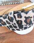 Ceinture à imprimé léopard en cuir