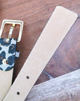 Ceinture à imprimé léopard en cuir