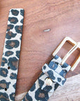 Ceinture à imprimé léopard en cuir
