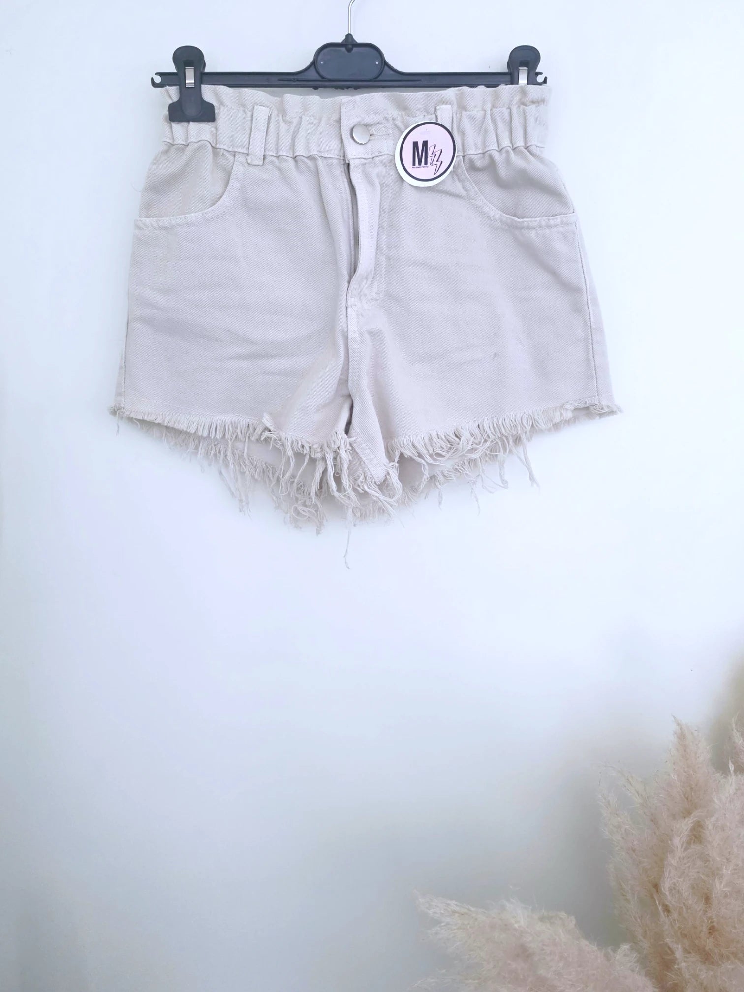 Short en jean beige
