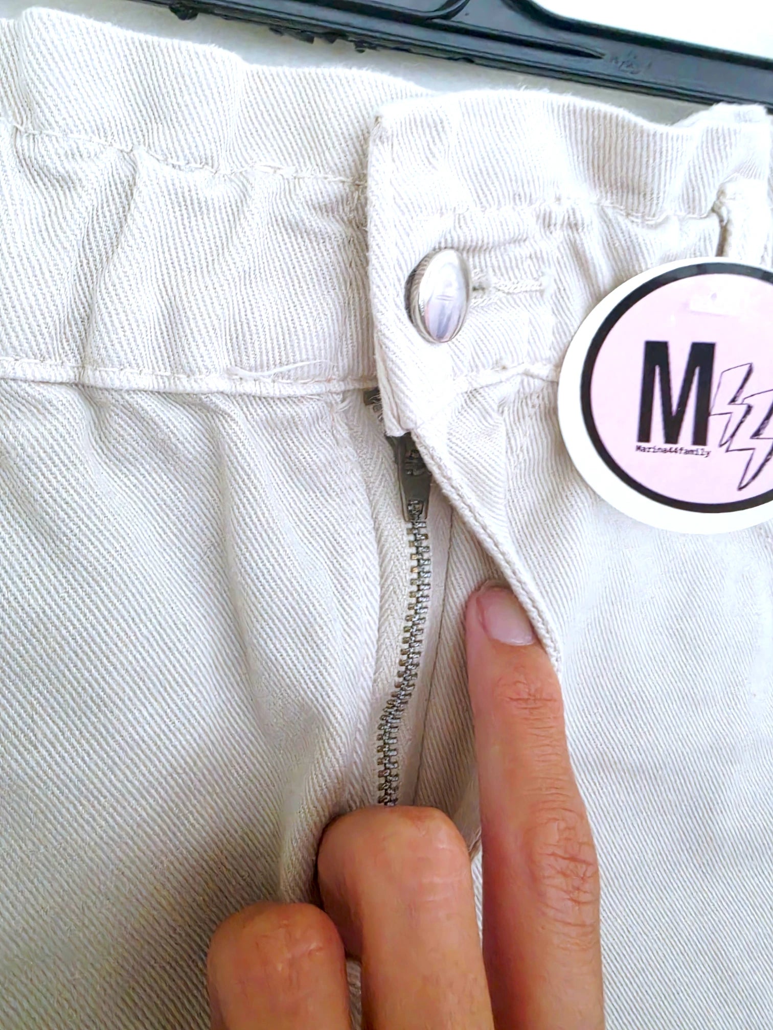 Short en jean beige