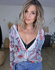 Cardigan ajourée à imprimé fleuri - 𝐌𝐚𝐫𝐢𝐧𝐚𝟒𝟒𝐟𝐚𝐦𝐢𝐥𝐲